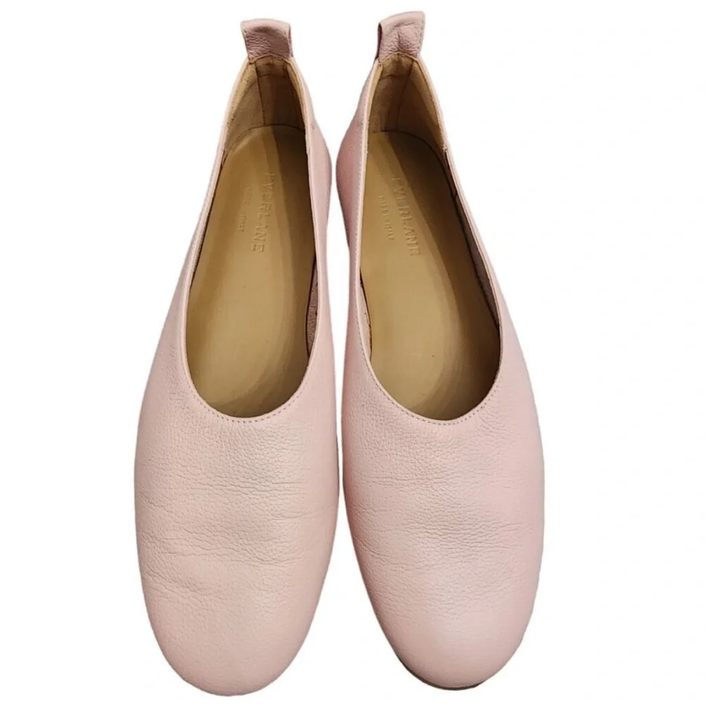 Everlane Blush Pink Pebbled Leather Flats Size 6 - Picture 2 of 8
